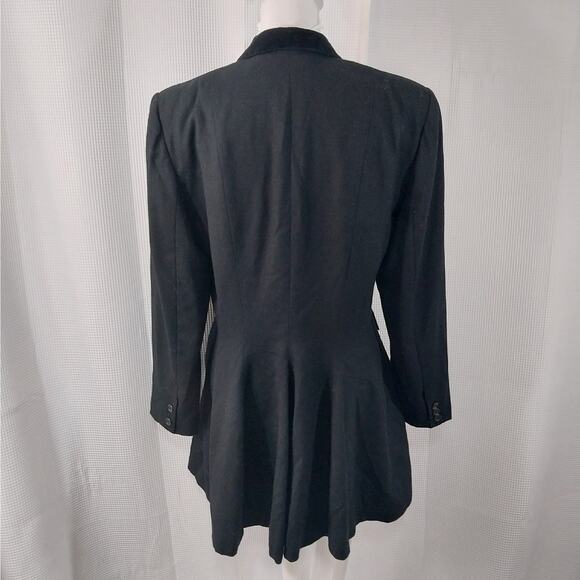 EVAN PICONE! STUNNING BLACK VELVET COLLAR, TAILORED & TAPERED JACKET! SZ 12 - Picture 8 of 13